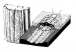 Ilustrao da produo de Cruziana por Trilobite. Adaptado de Seilacher (1997) Fossil Art