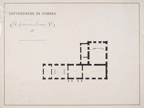 Planta do Laboratrio sc. XIX, circa 1868, Biblioteca Geral da UC.